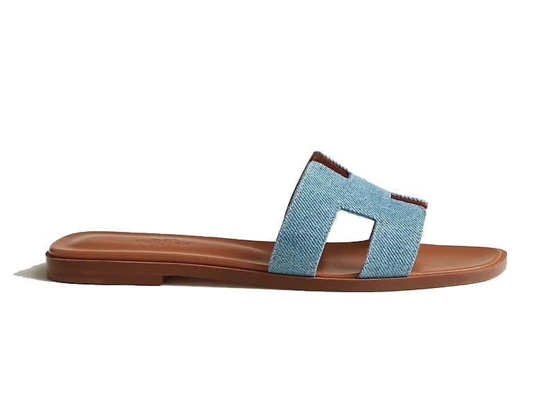 Hermes Oran Sandal Bleu Clair Denim