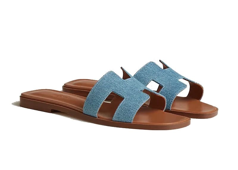 Hermes Oran Sandal Bleu Clair Denim