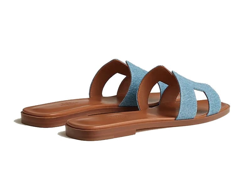 Hermes Oran Sandal Bleu Clair Denim
