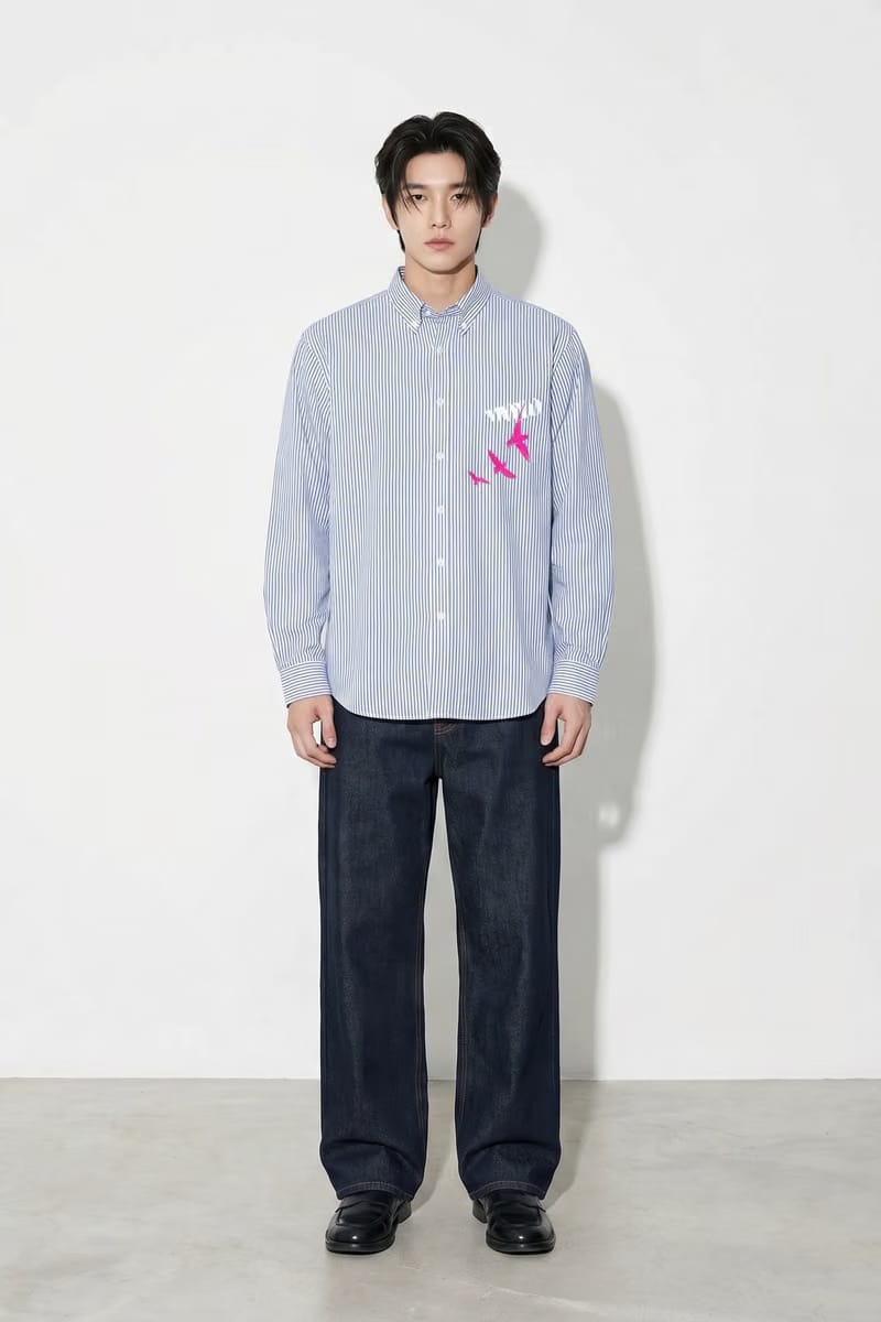 Voyd Hope In Motion Blue Stripe Shirt
