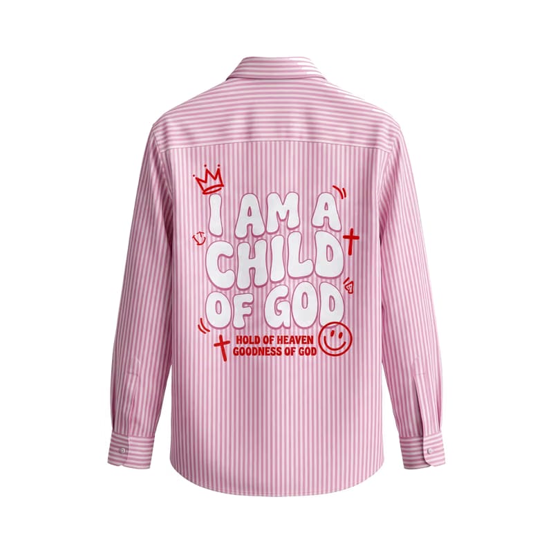 Voyd I am a Child of God Pink Stripe Shirt
