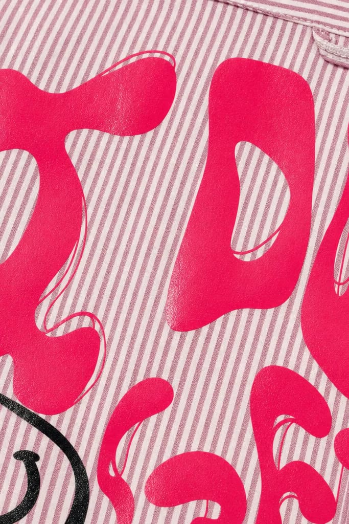 Voyd I don't get close Pink Stripe Shirt