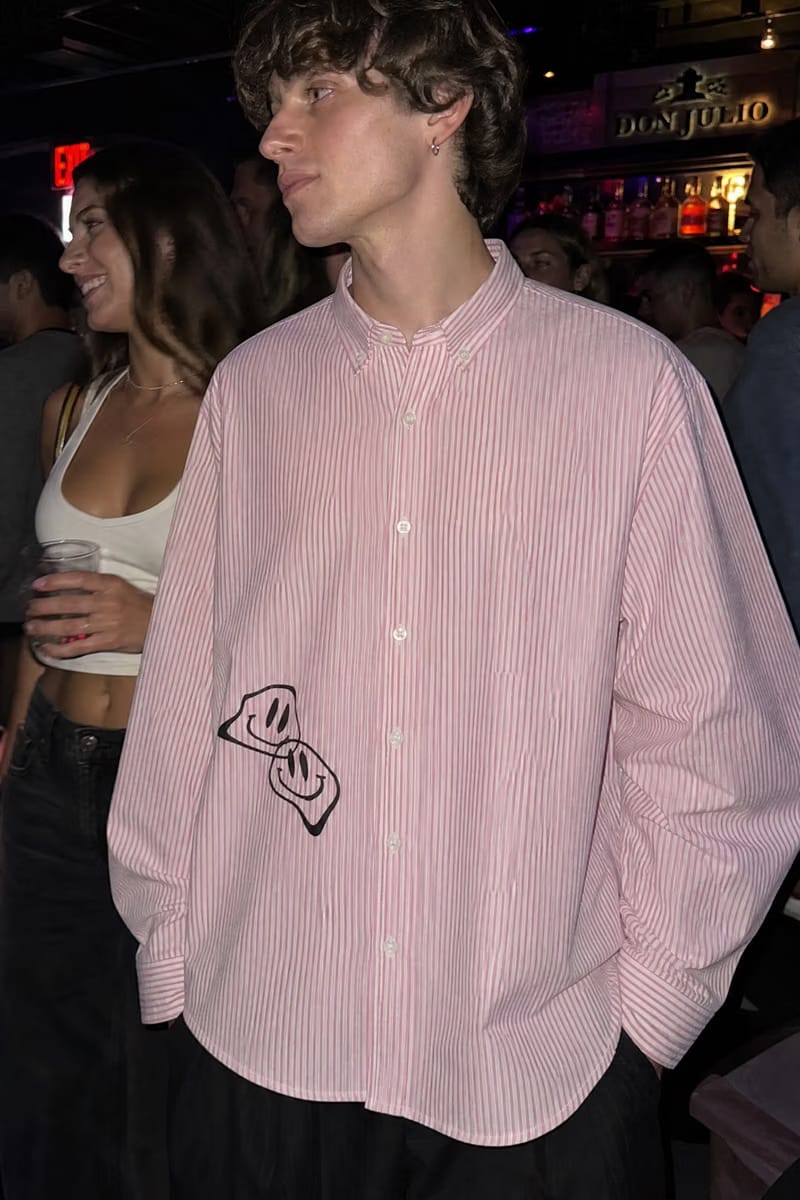 Voyd I don't get close Pink Stripe Shirt