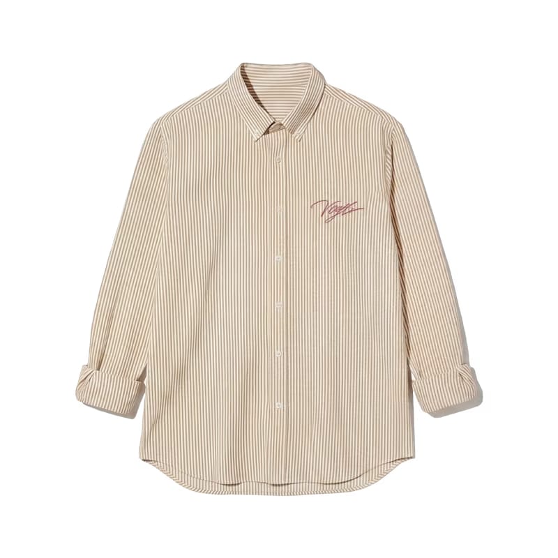 Voyd it's a Beautiful Day Beige Stripe Shirt