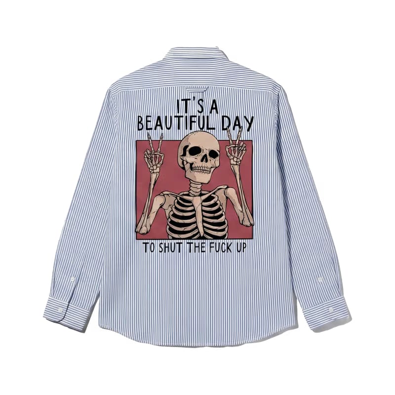 Voyd it's a Beautiful Day Blue Stripe Shirt
