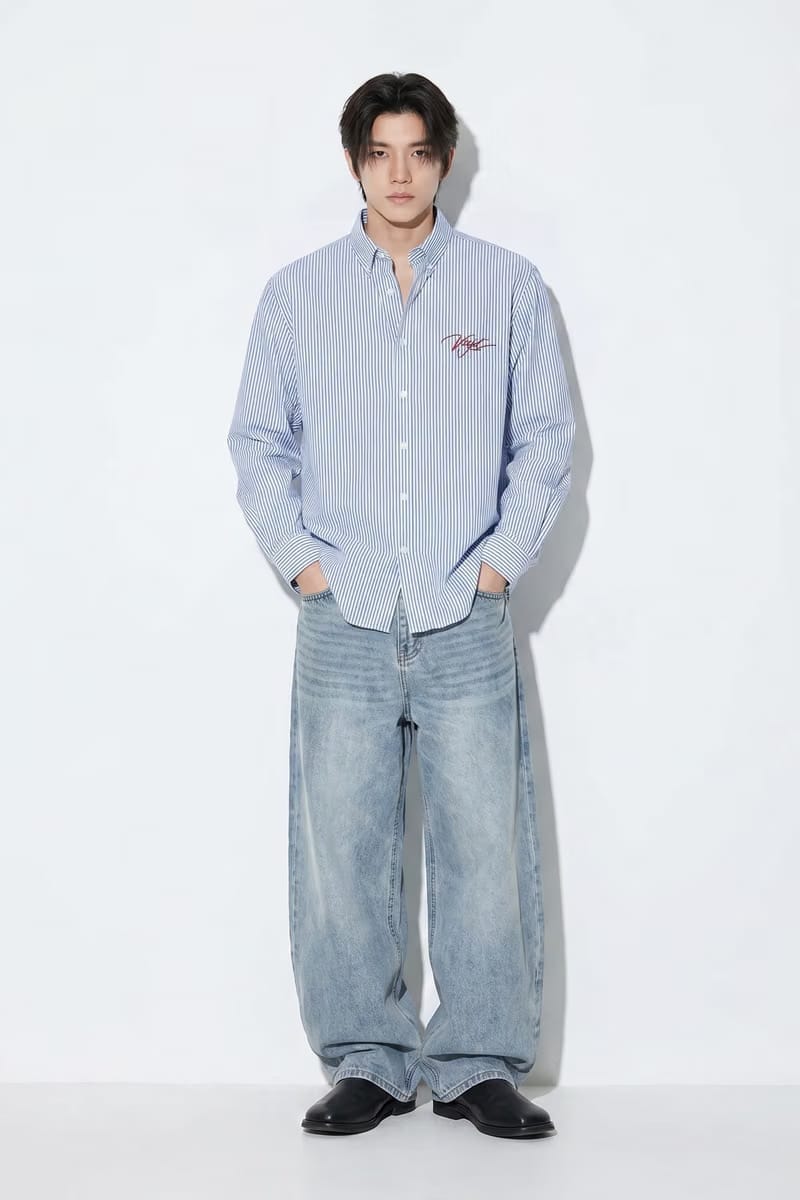 Voyd it's a Beautiful Day Blue Stripe Shirt