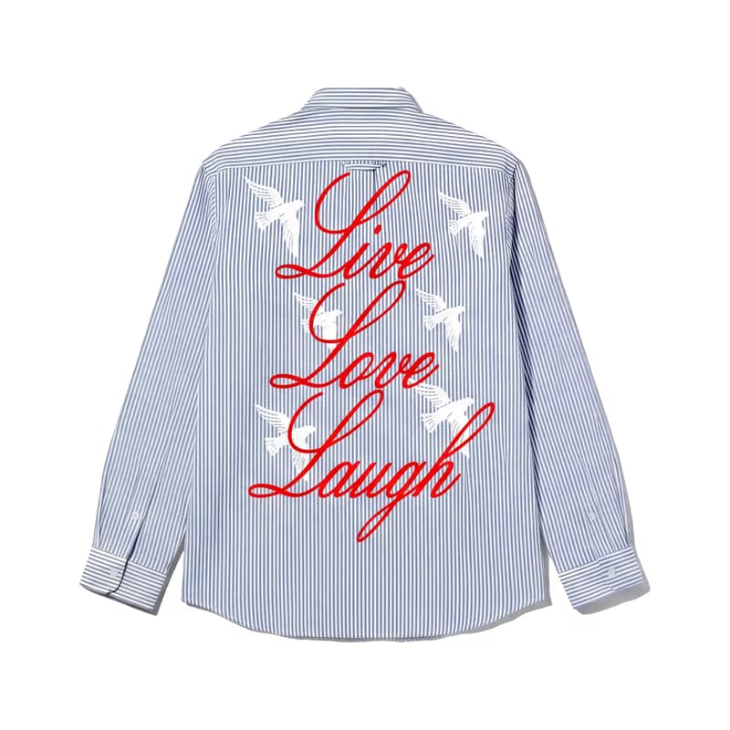 Voyd Love Laugh Blue Stripe Shirt