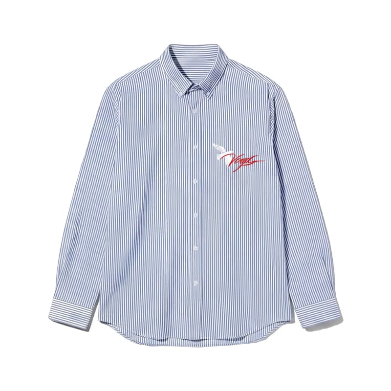 Voyd Love Laugh Blue Stripe Shirt