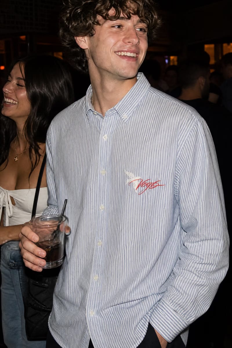Voyd Love Laugh Blue Stripe Shirt