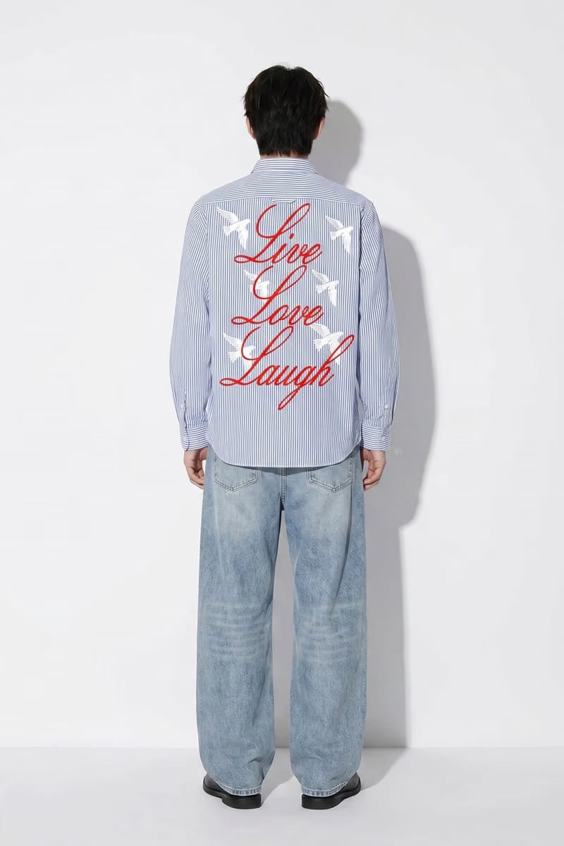 Voyd Love Laugh Blue Stripe Shirt