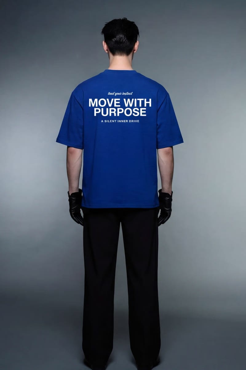 Forfksake Move With Purpose T-Shirt Blue