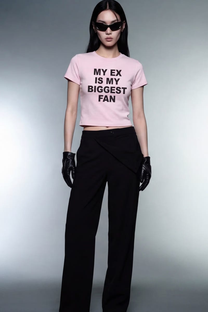 Forfksake My Ex Is My Biggest Fan Baby Tee Pink