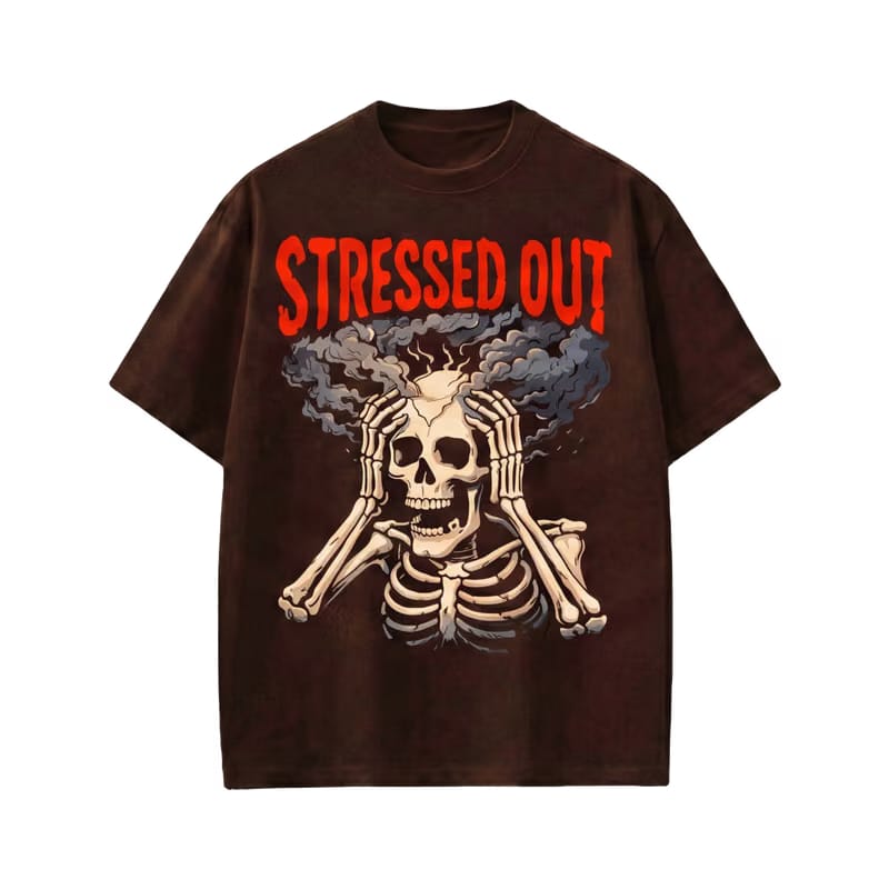 Voyd Stressed Out Brown T-shirt