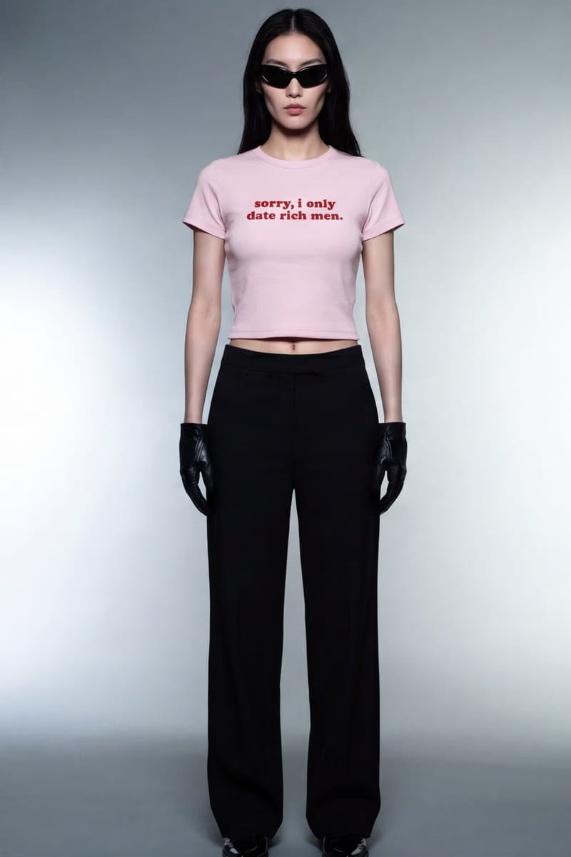 Forfksake Rich Standards Baby Tee Pink