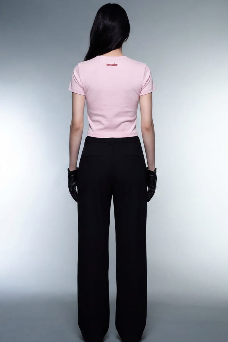 Forfksake Rich Standards Baby Tee Pink