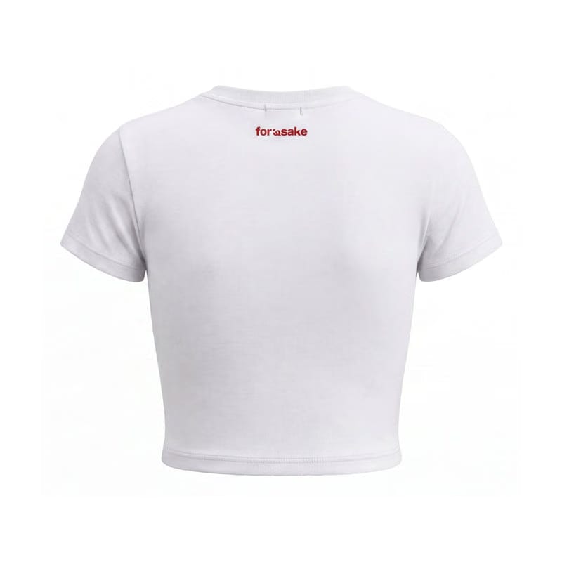 Forfksake Sorry If I Looked Interested Baby Tee White
