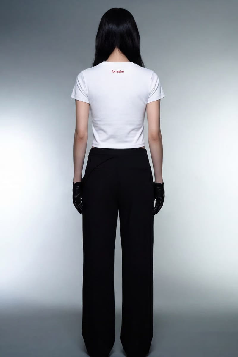 Forfksake Sorry If I Looked Interested Baby Tee White