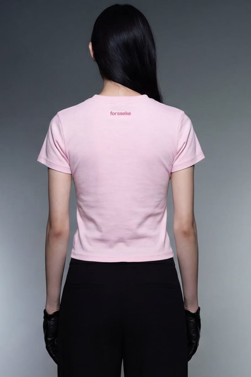 Forfksake Too Pretty For A Job Baby Tee Pink