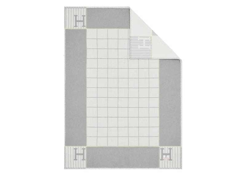 Hermes Avalon Cabriole Blanket Gris Perle
