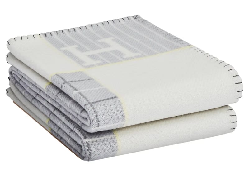 Hermes Avalon Cabriole Blanket Gris Perle