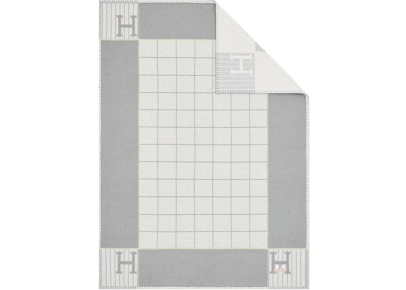 Hermes Avalon Cabriole Blanket Gris Perle
