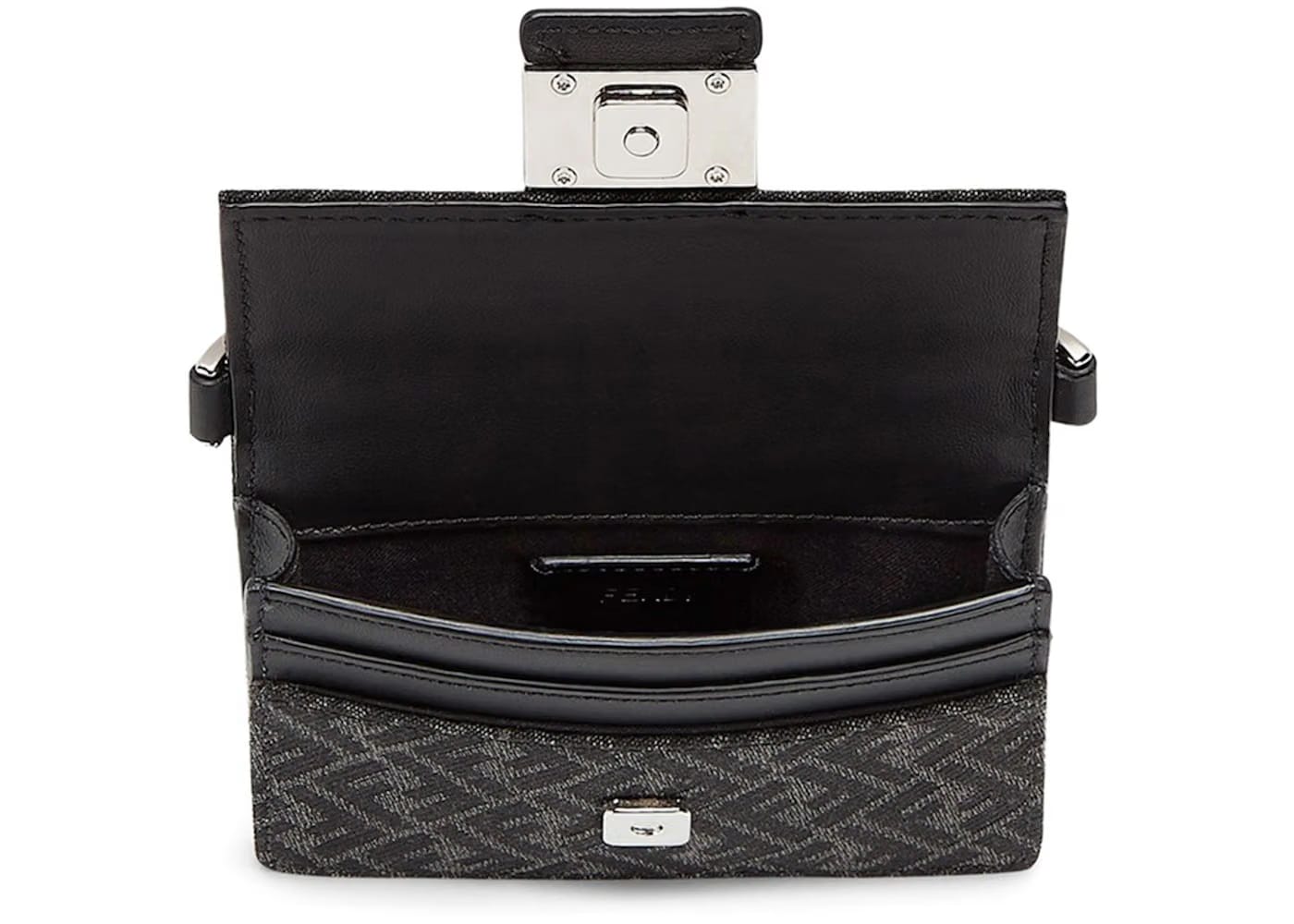 Fendi Flat Baguette Micro Grey/Black