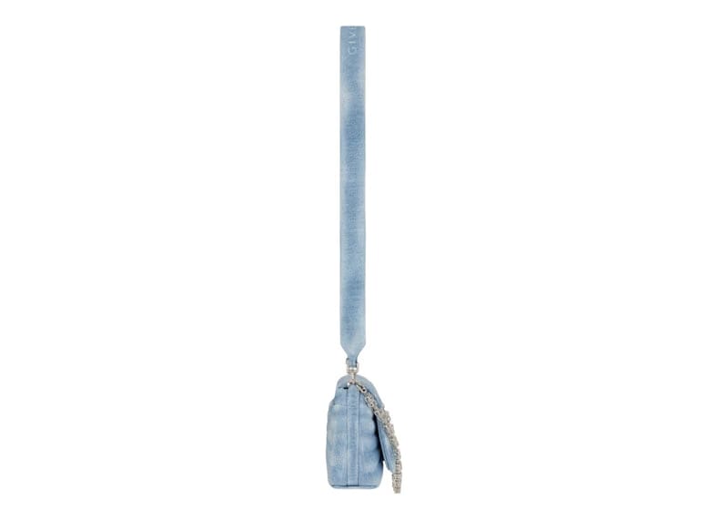 Givenchy Small 4G Soft Bag In Quilted Denim Medium Blue