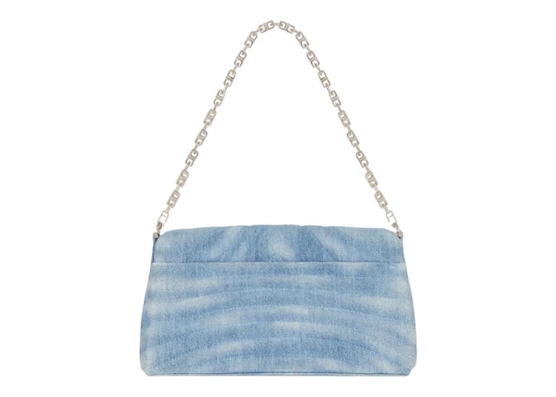 Givenchy Small 4G Soft Bag In Quilted Denim Medium Blue