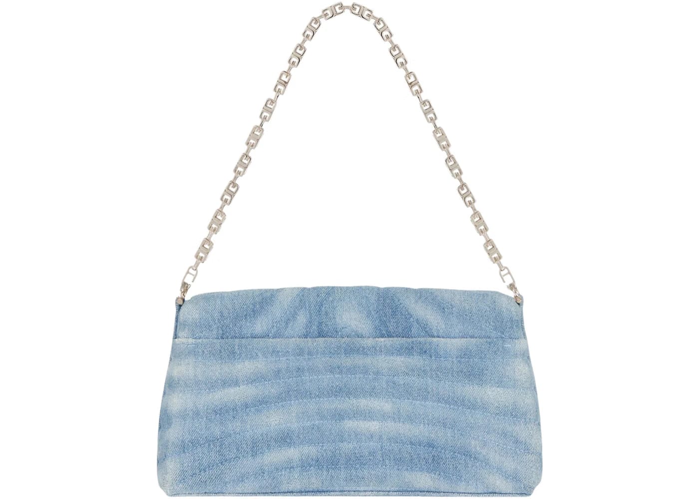 Givenchy Small 4G Soft Bag In Quilted Denim Medium Blue
