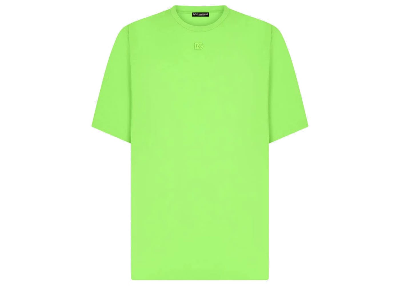Dolce & Gabbana Technical Jersey Metallic DG Logo T-Shirt Green