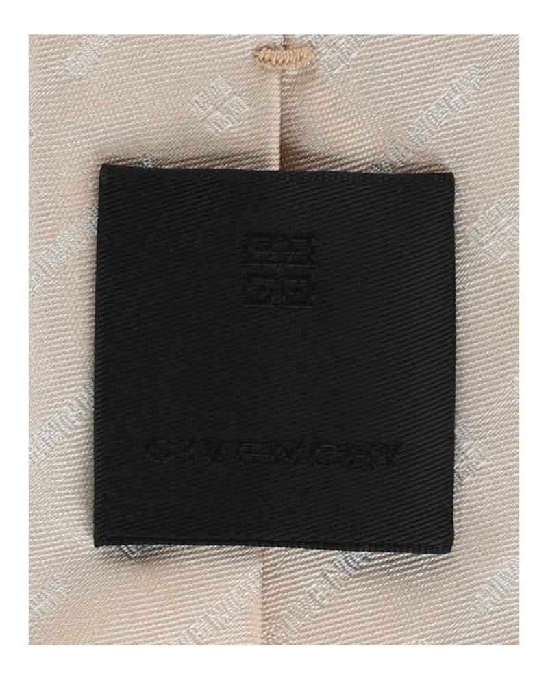 Givenchy Diagonal Logo Silk Tie Beige