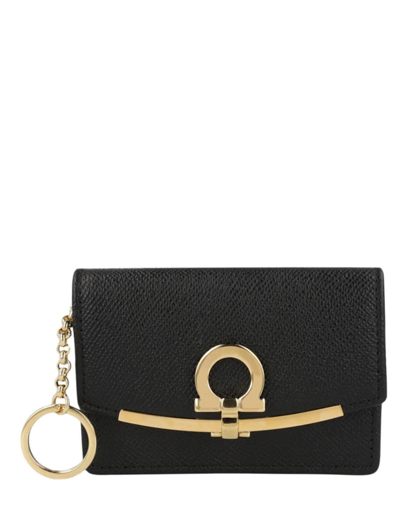 Ferragamo Gancini Clip Coin Pouch Black