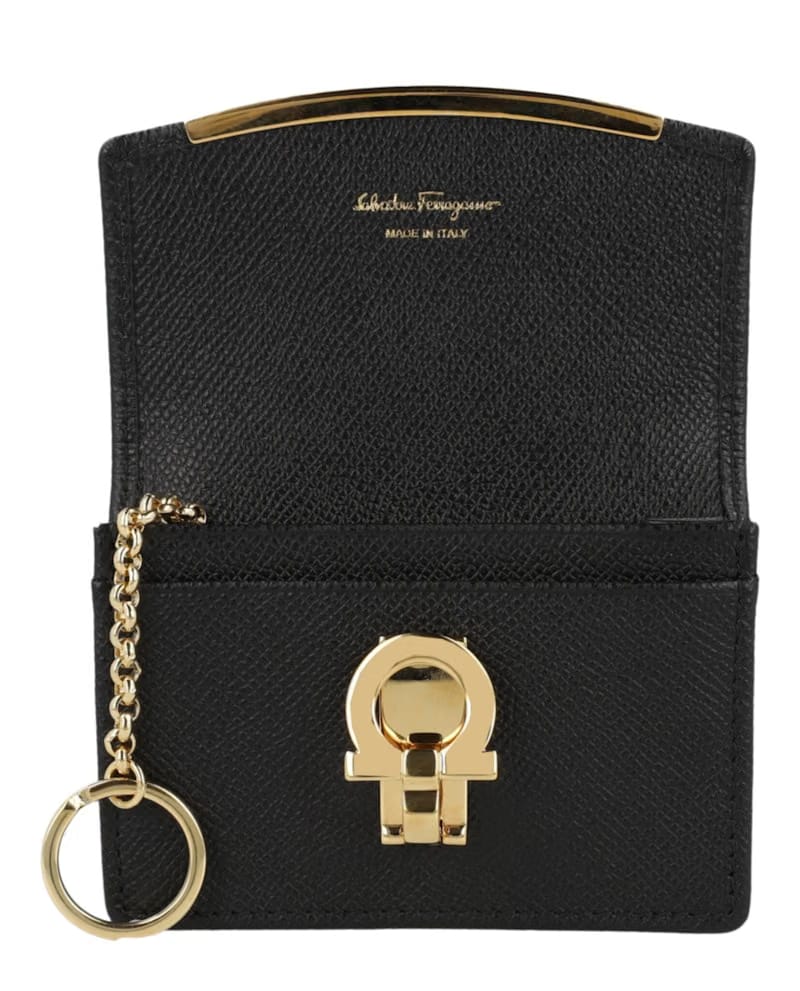 Ferragamo Gancini Clip Coin Pouch Black