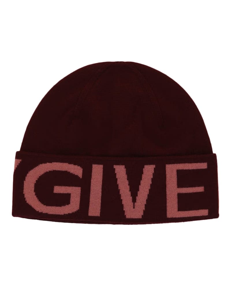 Givenchy Jacquard Logo Beanie Burgundy