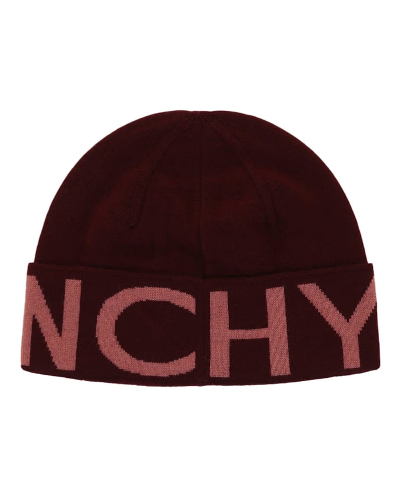 Givenchy Jacquard Logo Beanie Burgundy