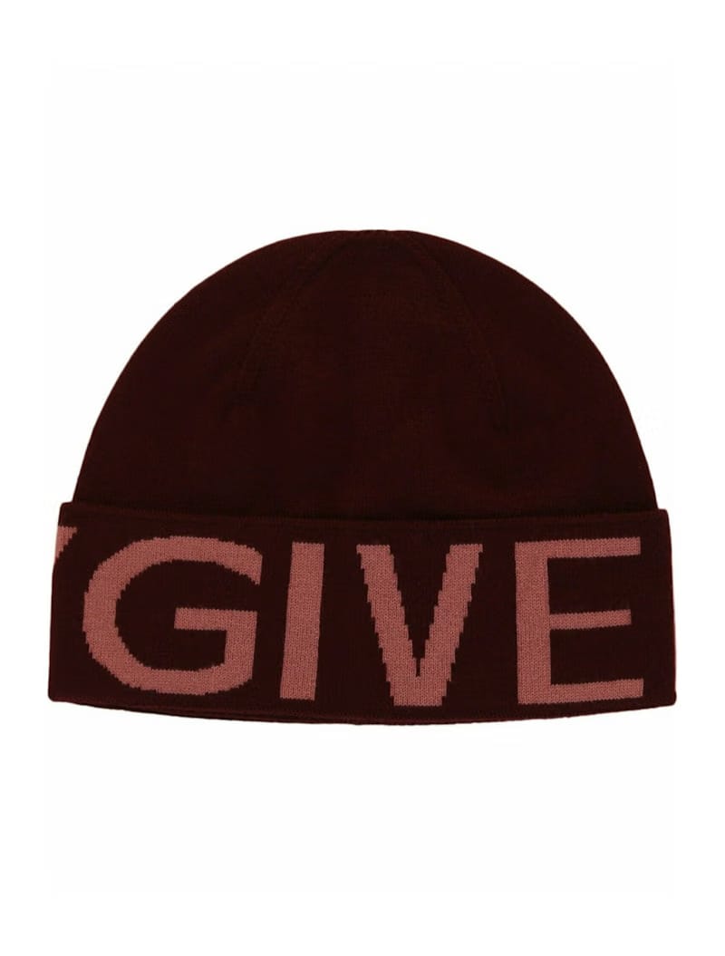 Givenchy Jacquard Logo Beanie Burgundy