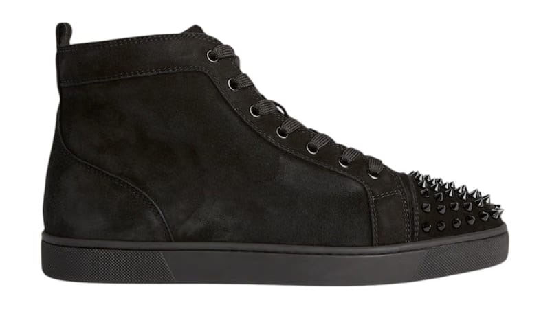 Christian Louboutin Lou Spikes Flat Black Black