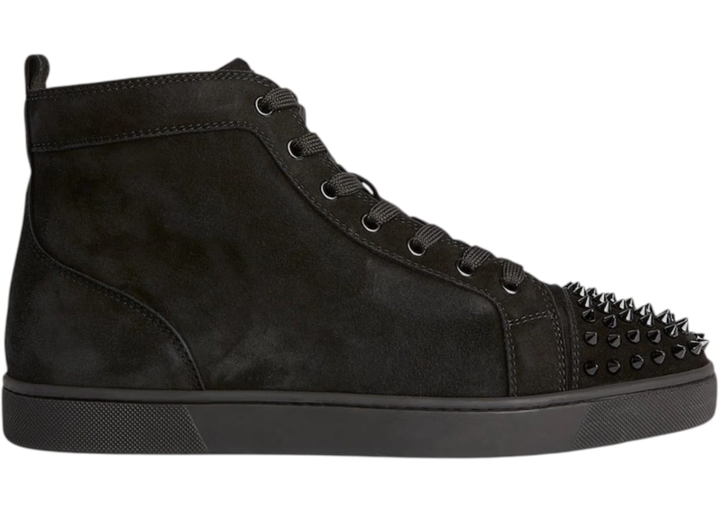 Christian Louboutin Lou Spikes Flat Black Black