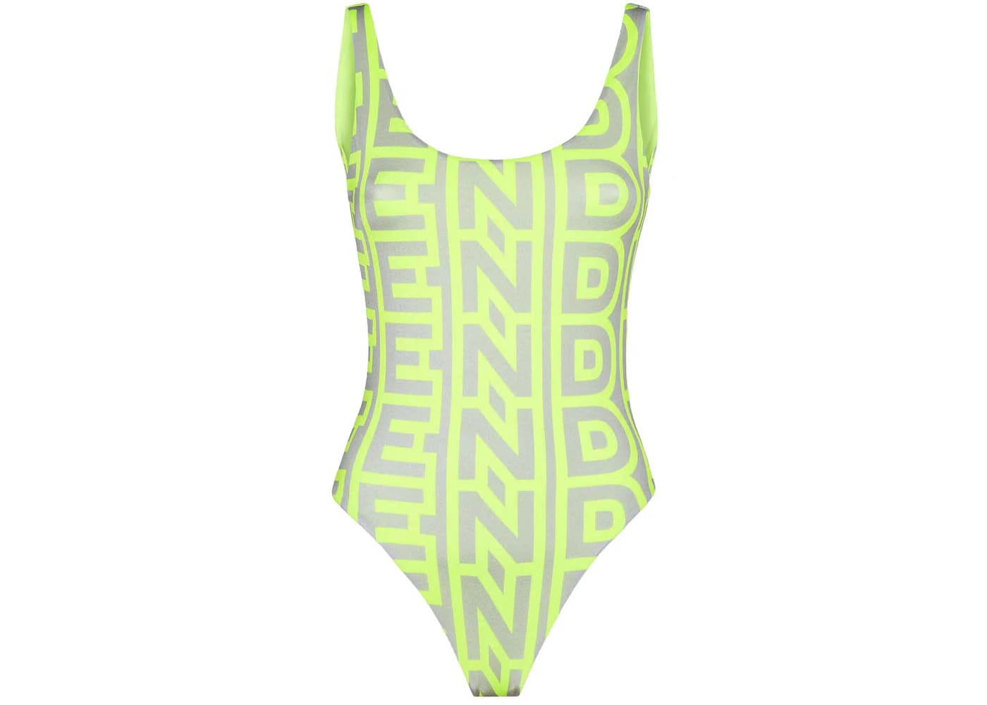 Fendi by Marc Jacobs Reversible One-Piece Swimsuit Yellow Lycra