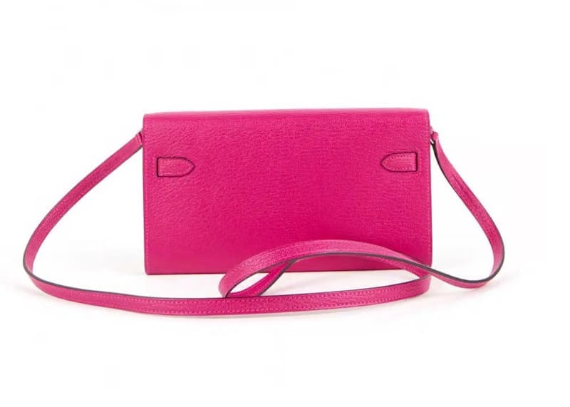 Hermes Kelly Classique To Go Wallet Chèvre Mysore Rose Mexico Palladium Hardware