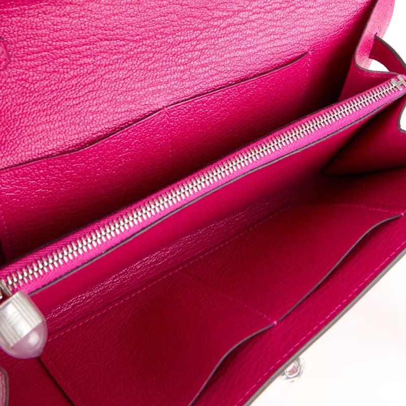 Hermes Kelly Classique To Go Wallet Chèvre Mysore Rose Mexico Palladium Hardware