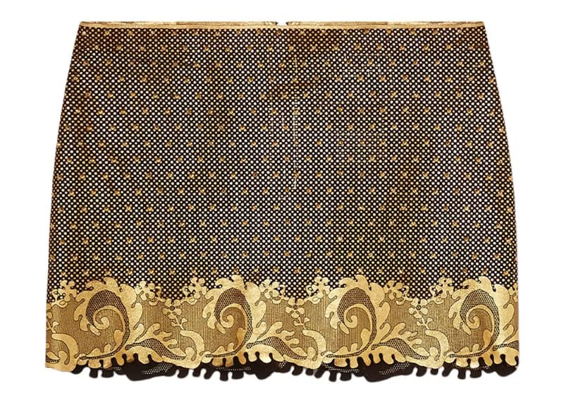 Fendi Fendace Studded Mini Skirt Gold/Brown
