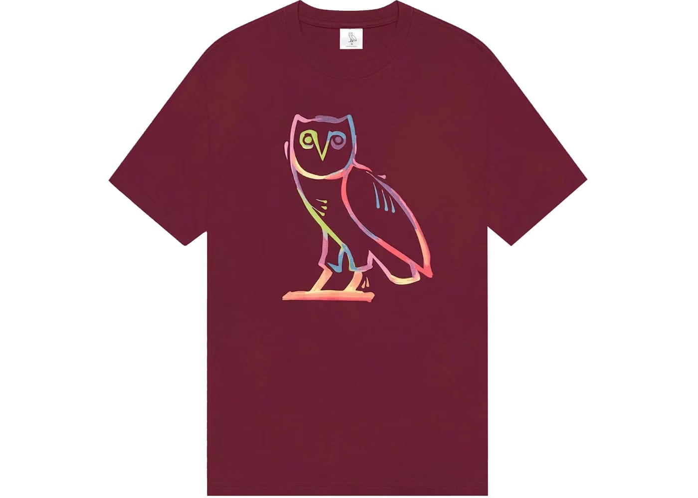 OVO Watercolour Owl T-Shirt Maroon