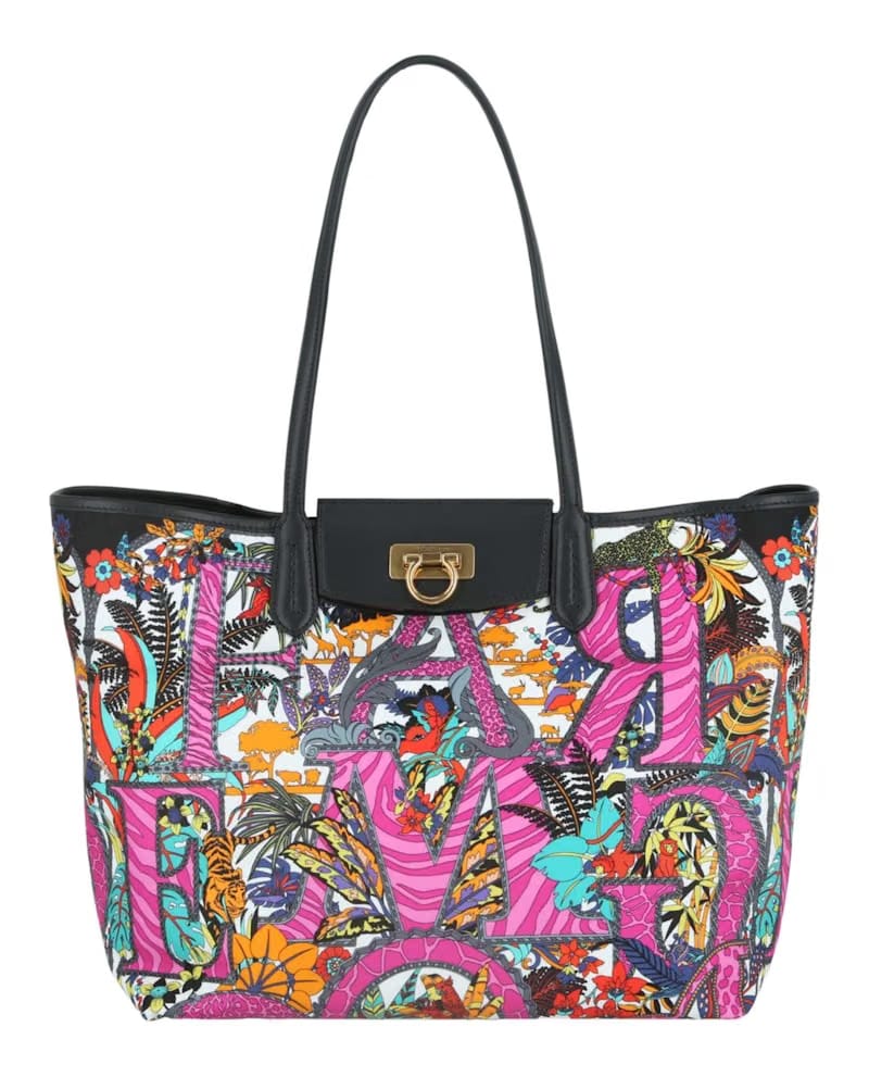 Ferragamo Gancini Graphic Print Tote Multi