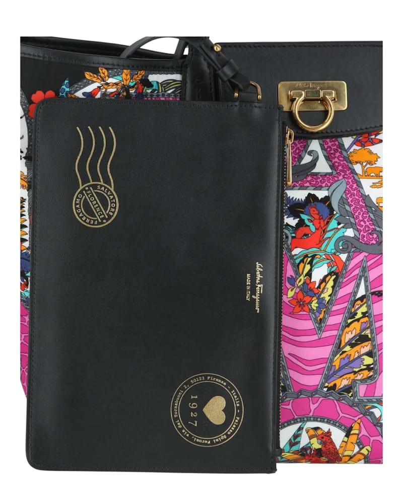 Ferragamo Gancini Graphic Print Tote Multi