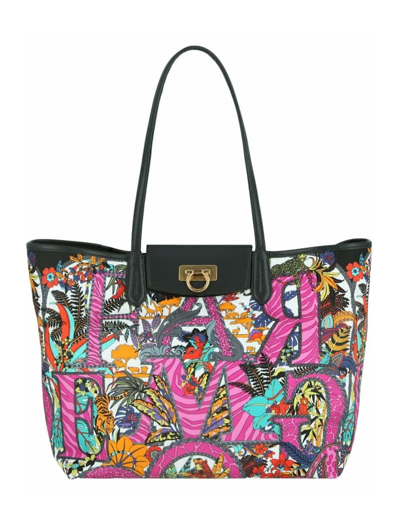Ferragamo Gancini Graphic Print Tote Multi