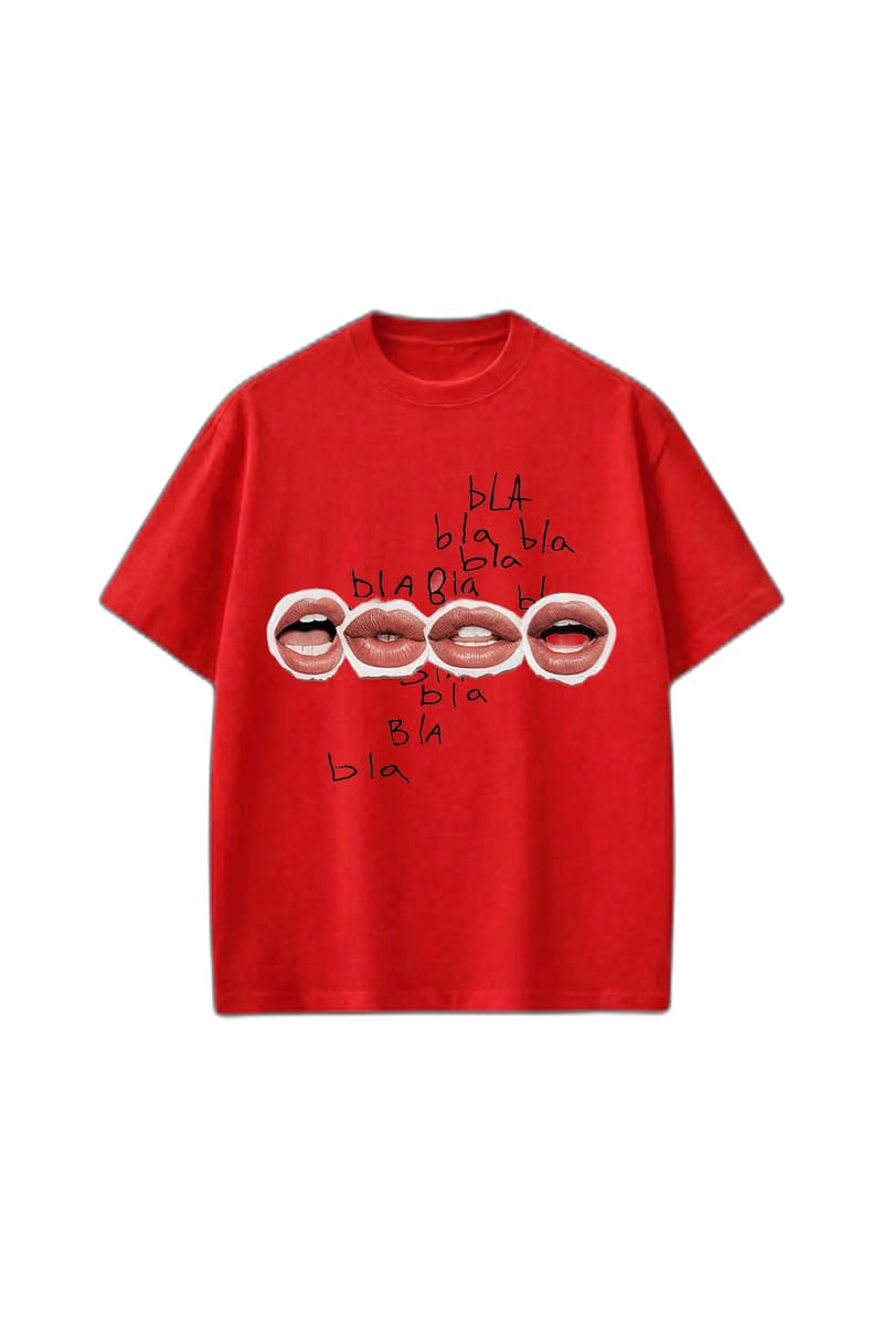 Smiling Cat- Bla Bla Tshirt(Red)