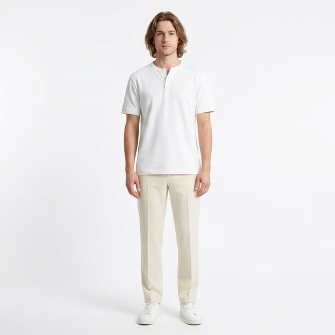 Rothmere Classic Henley T-Shirt - Cloud