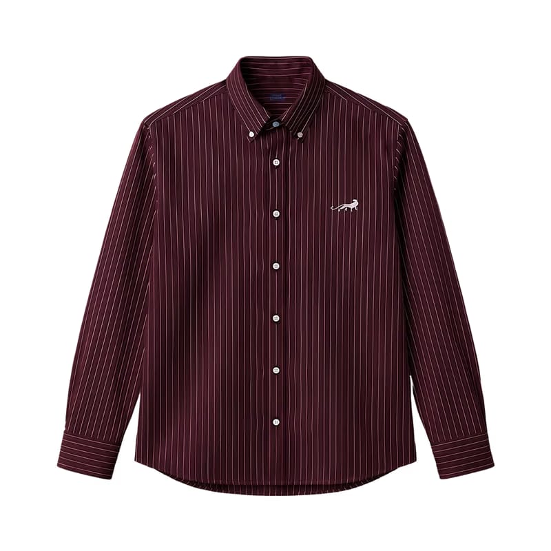 Valencrest Signature Stripe Shirt - Bordeaux Rouge