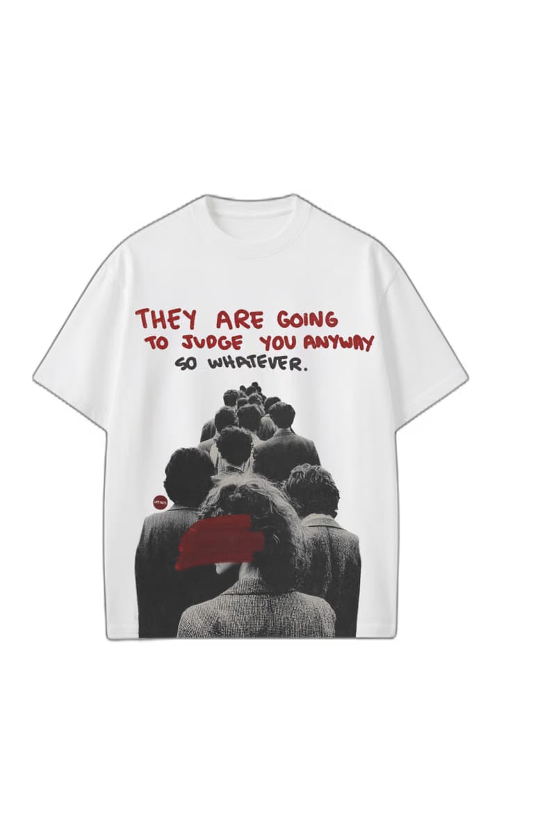 Smiling Cat- They Are Going to Judge Tshirt(White)